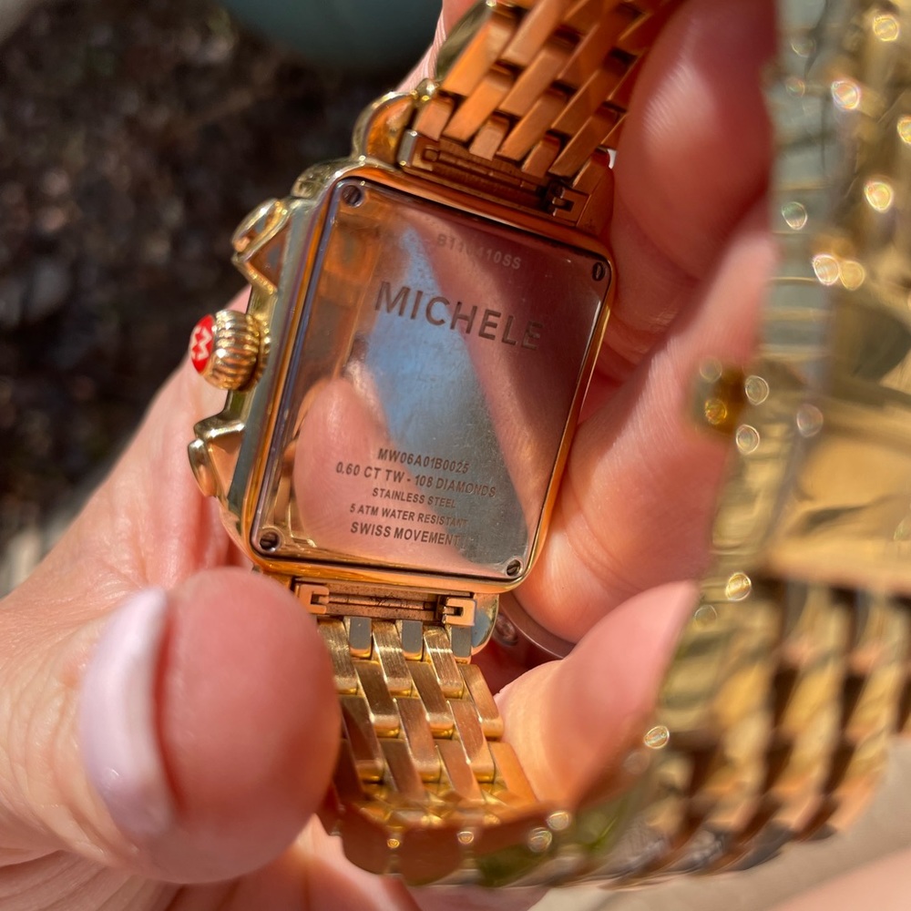 Michele Top of the Line Gold & Diamond Chronograph Women's Watch w/ Paper😍EUC - Picture 5 of 6